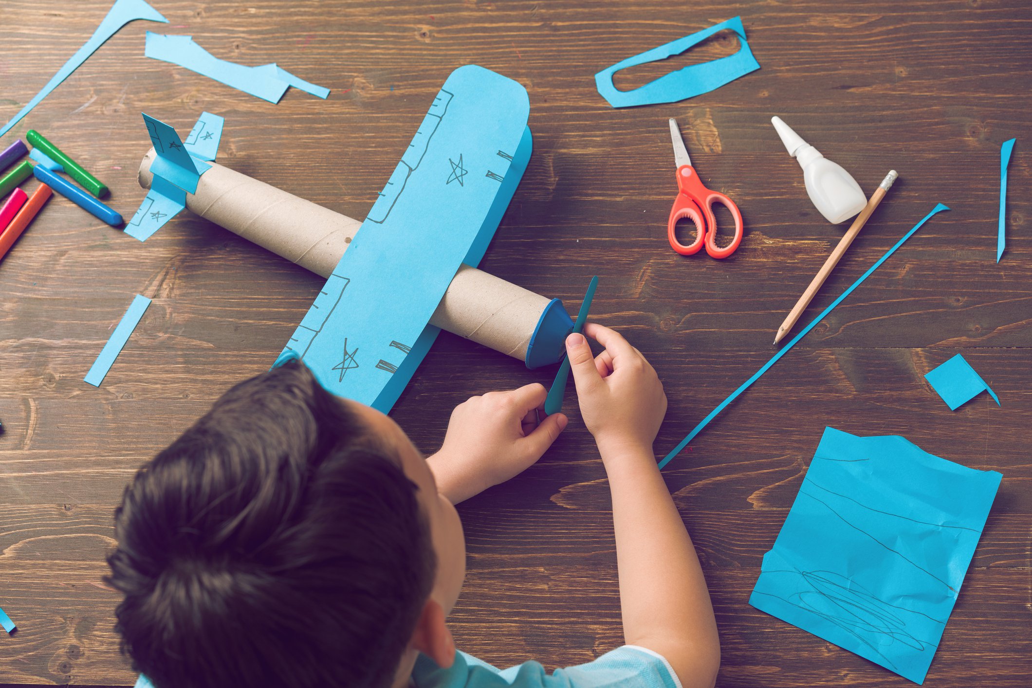 Kitchen Floor Crafts: Toddler Airplane Activity Binder