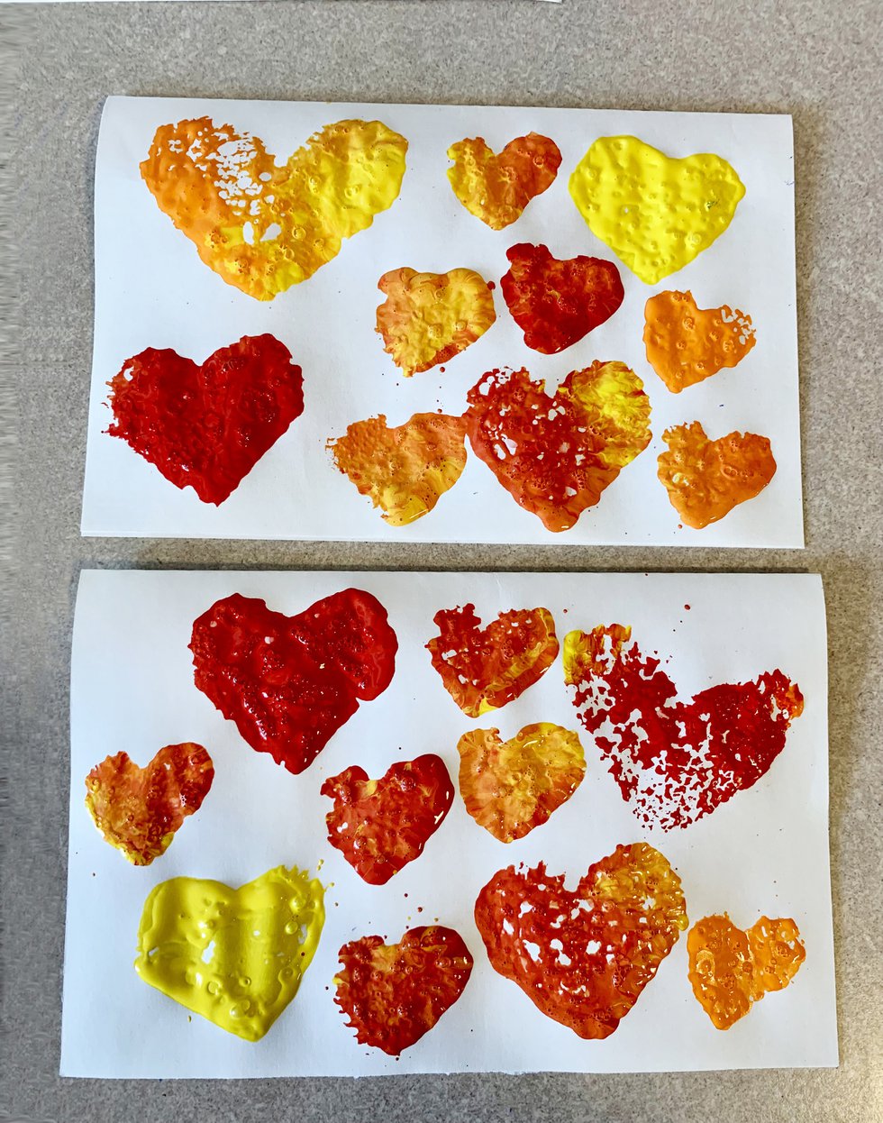 How to Make your Own Heart Stamped Art for Valentine's Day