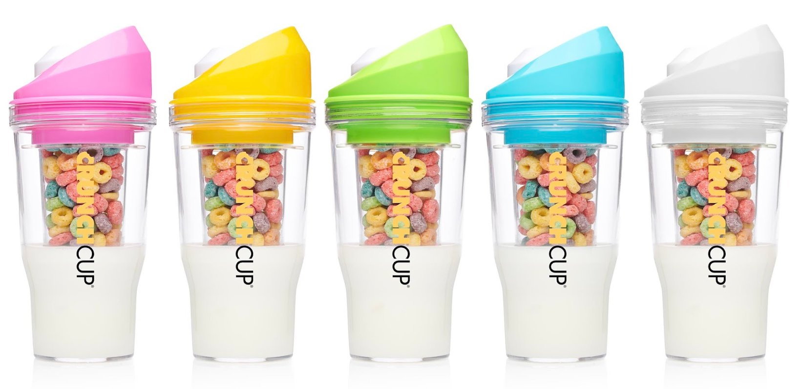 CRUNCHCUP A Portable Plastic Cereal Cup - No Spoon. No Bowl. It's