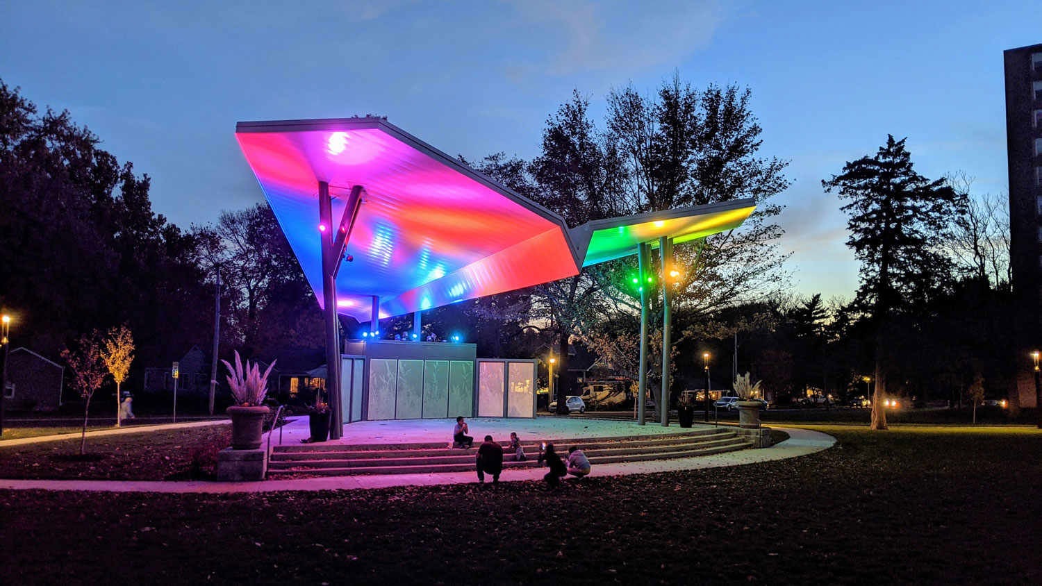 Thompson-Park-Paper-Airplane-Performance-Stage-at-Night